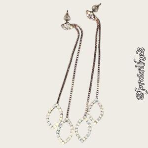 Bundle Sale 3 for $15 | Rose Gold Double Strand Dangle Earrings with Rhinestones